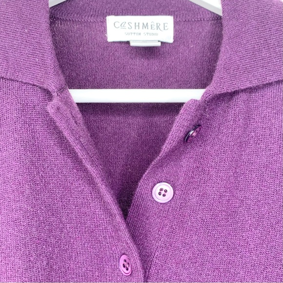Sutton Studio Cashmere Sweater Long Sleeve Pullover Quarter Button Size Medium - Picture 8 of 8